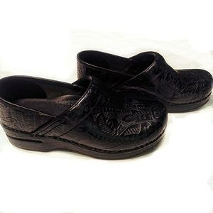 Dansko Black Leather Clogs